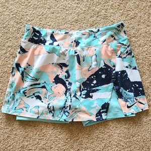 Nike Women's Abstract Print Skorts - Navy, Peach, Aqua